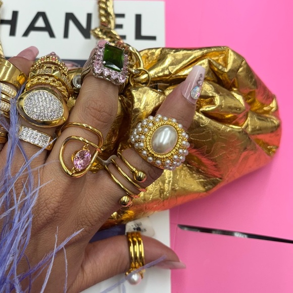 Baroque Pearl Stainless Steel Chunky Ring - Picture 6 of 6